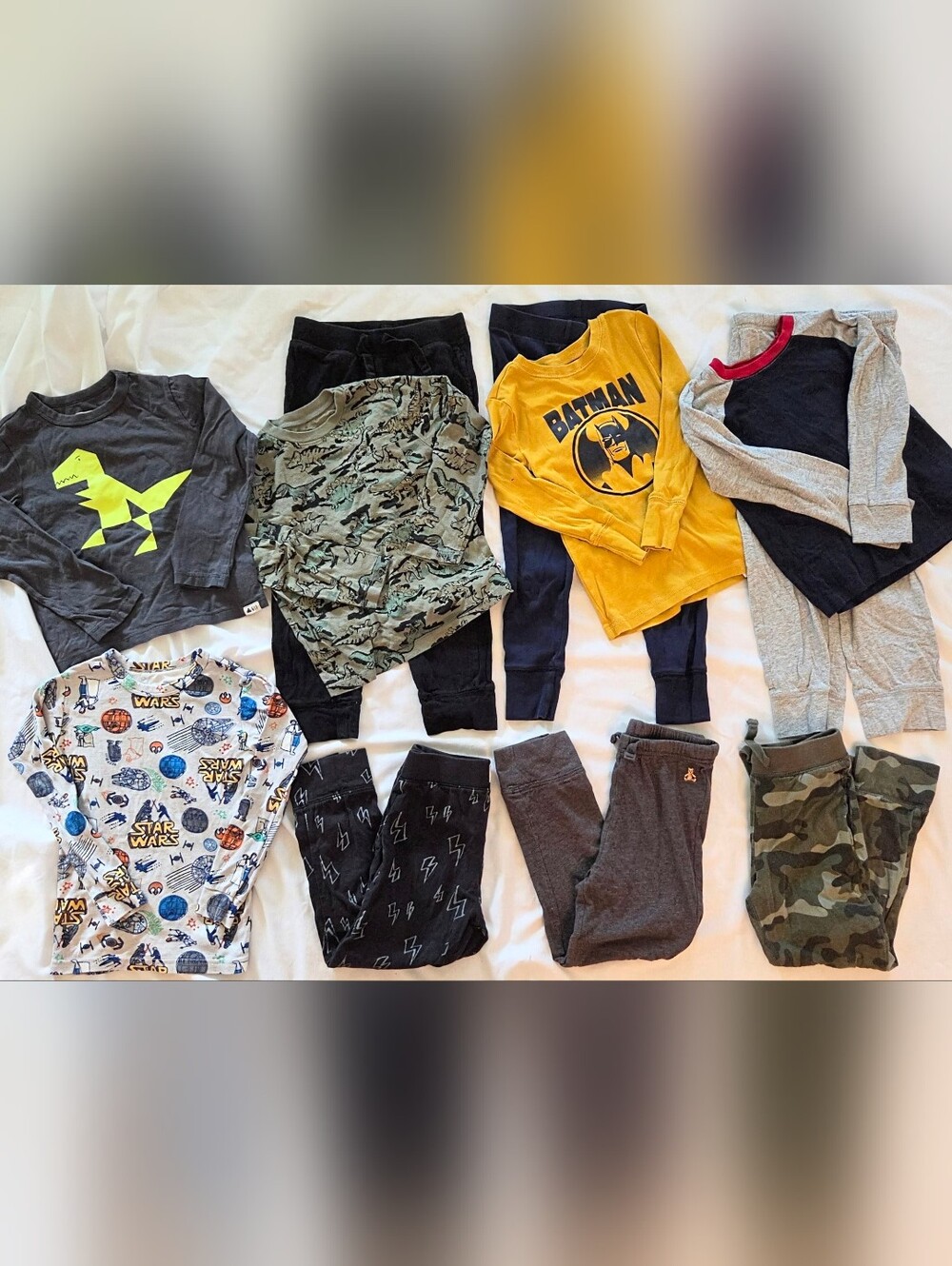 Boys Clothes GAP siz 5 Lot 6 Pj Pajama Pants 5 LS Tops Shirts Winter #1A